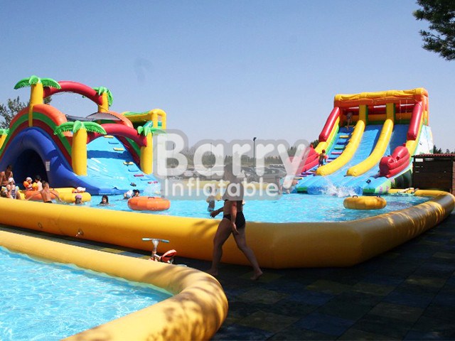China Factory Design Drawing Theme Park , Inflatable Park BY-AWP-056